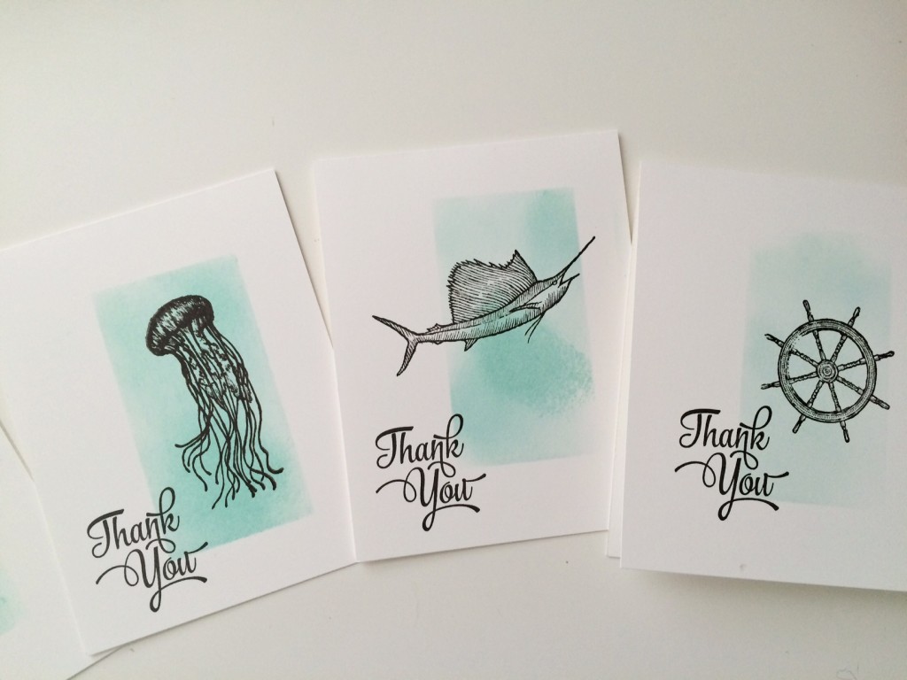 From Land to Sea Single Layer Thank You Cards at StampinFool.com