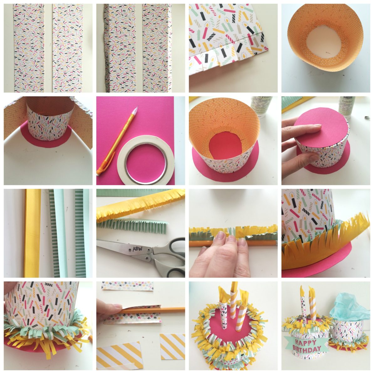 paper birthday cake box