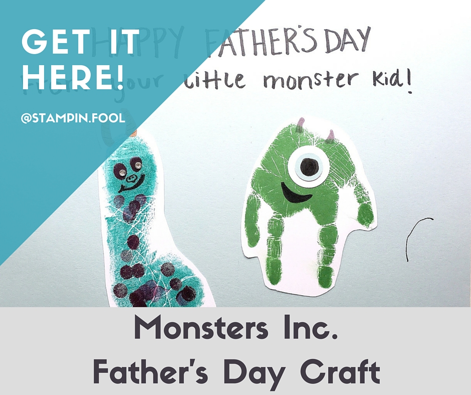 Monsters Inc Father's Day Card tutorial and instructions at StampinFool.com