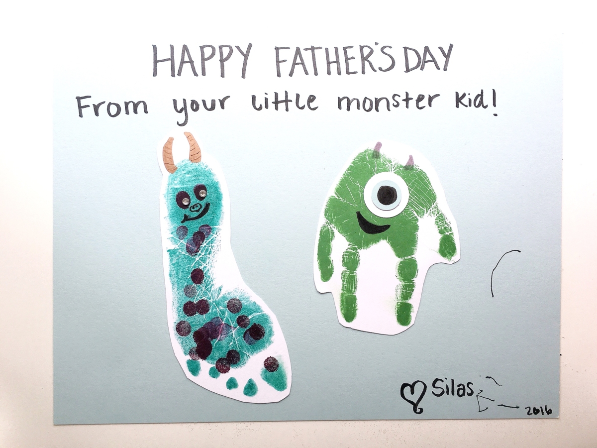 Monsters Inc Father's Day Card tutorial and instructions at StampinFool.com