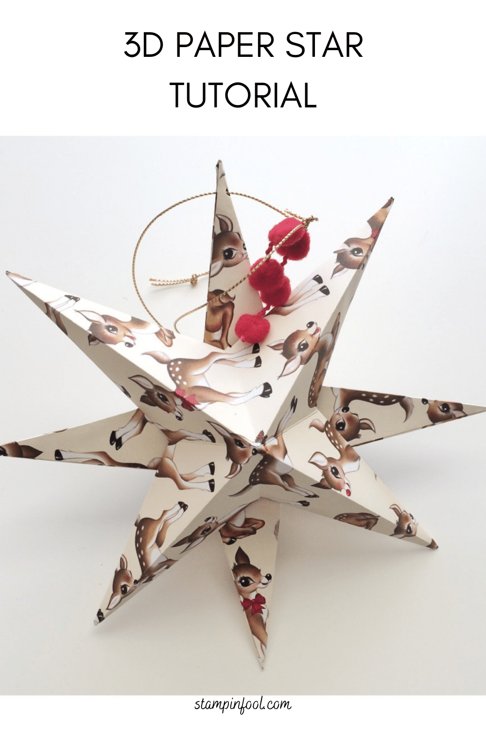 Step by step: How to Make a 3D Paper Star Christmas Ornament Craft