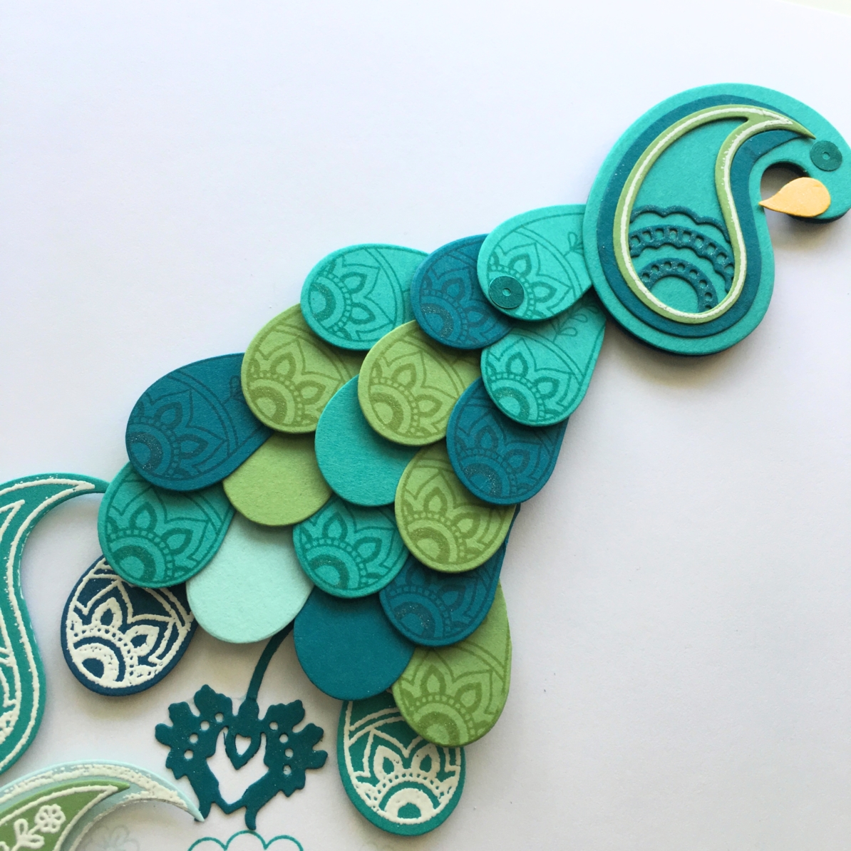 Stampin Up! Paisleys & Posies Peacock Art from StampinFool.com