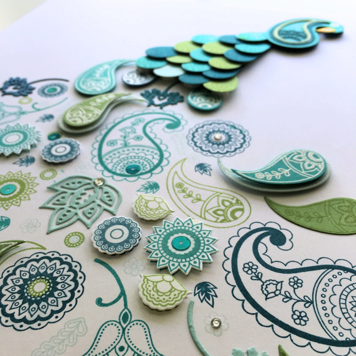 Stampin Up! Paisleys & Posies Peacock Art DIY Peacock Craftfrom StampinFool.com