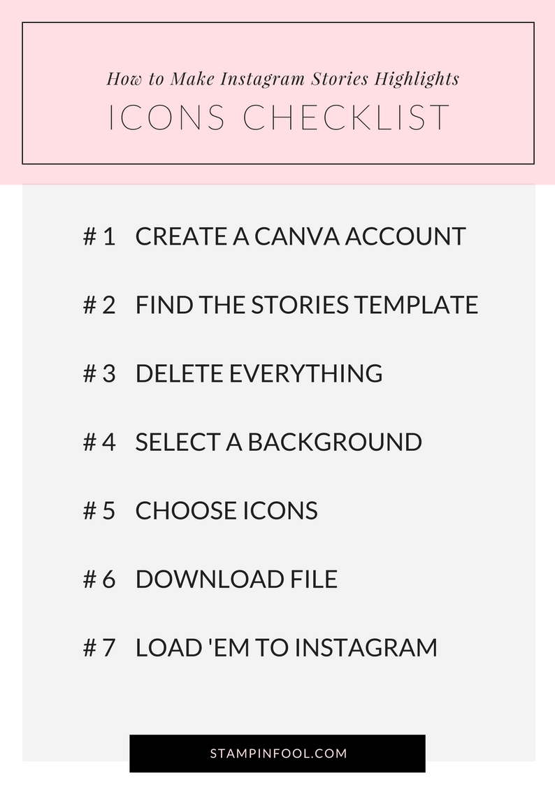 How To Make Instagram Stories Highlight Icons + FREE CHECKLIST from StampinFool.com