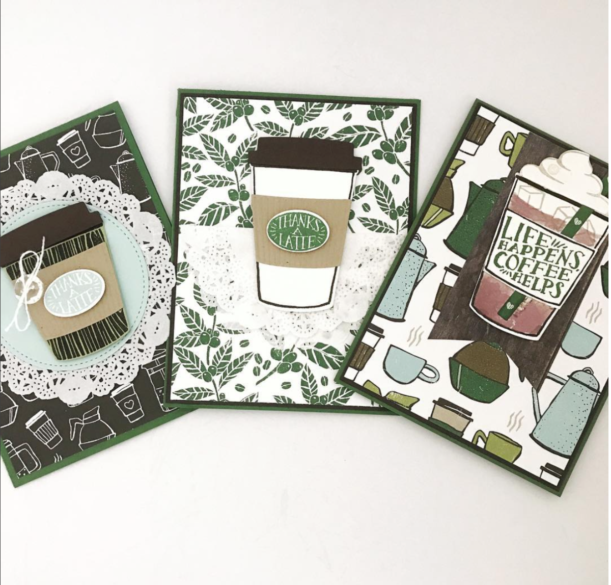 How to: Easy Coffee Themed Thank You Cards from StampinFool.com