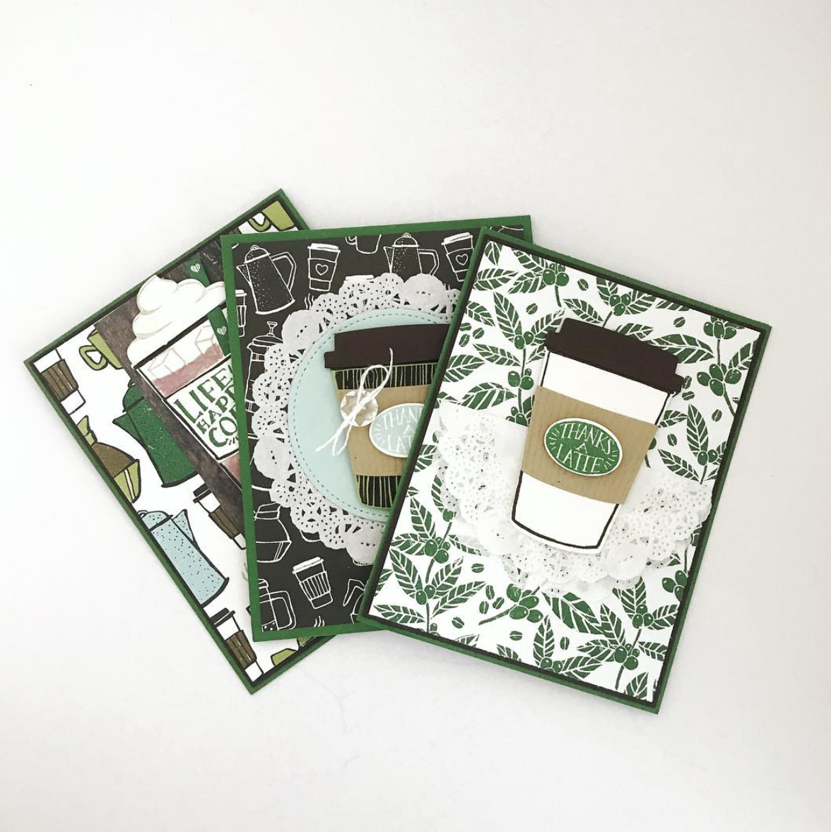 How to: Easy Coffee Themed Thank You Cards from StampinFool.com