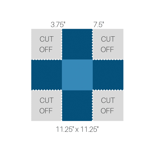 layer one scoring and cutting pattern for explosion box