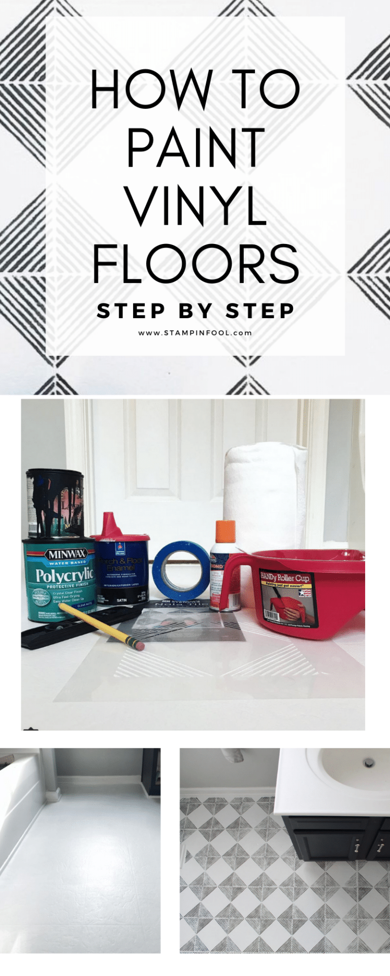 How to Paint Vinyl Floors Step by Step Photos & Video + Troubleshooting