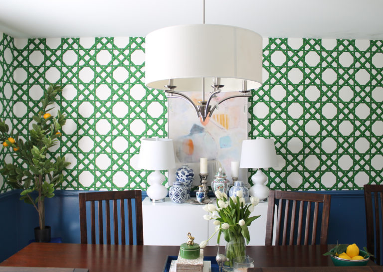 thibaut wallpaper blue dining room