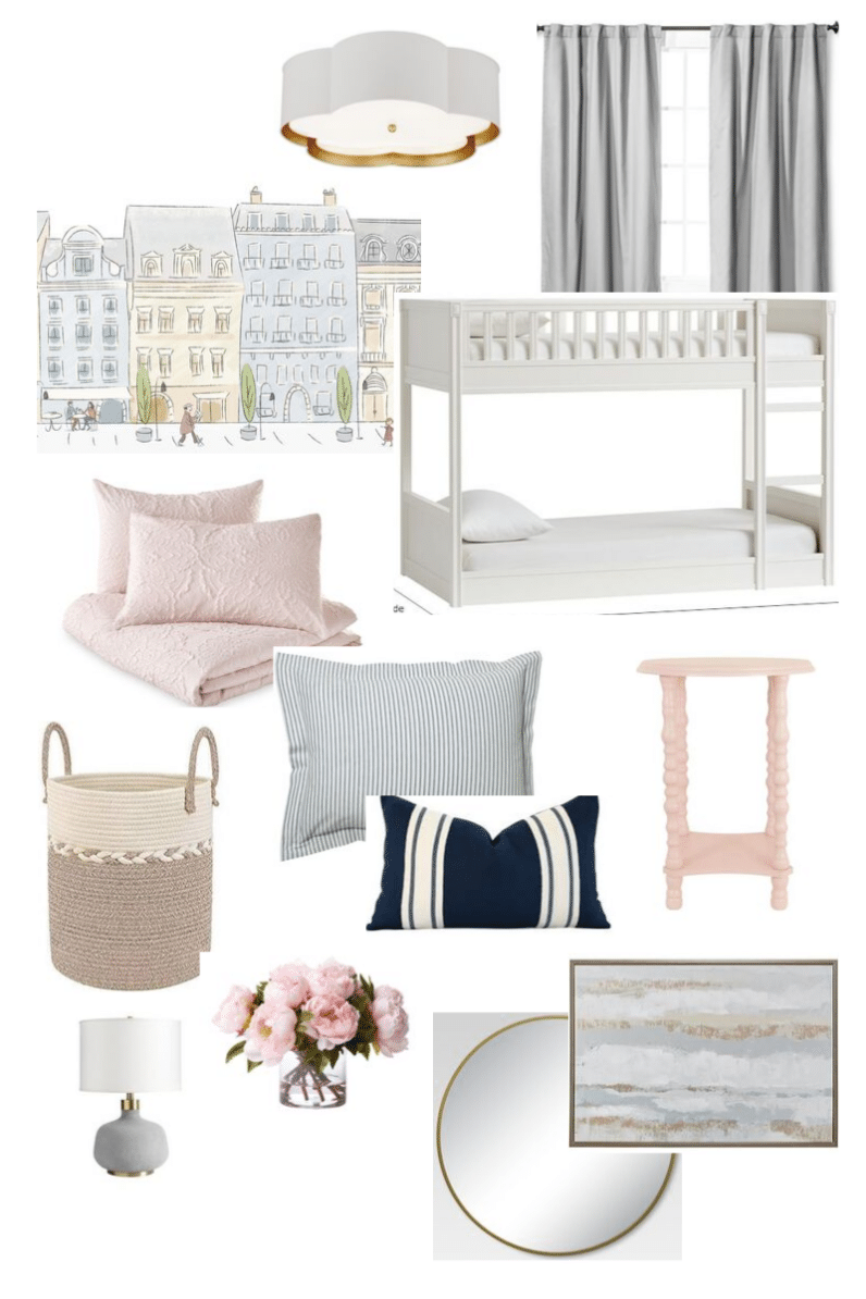 Inspiration Board for pink and blue children's bedroom