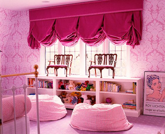 Pink room with Balloon Window treatments