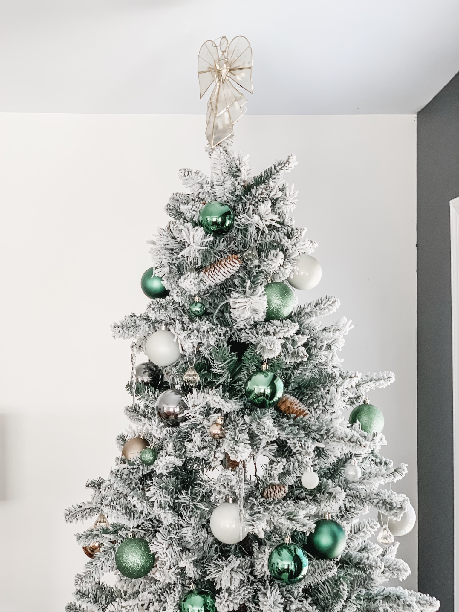 Greenery and green decoration christmas tree for a Festive Holiday Home