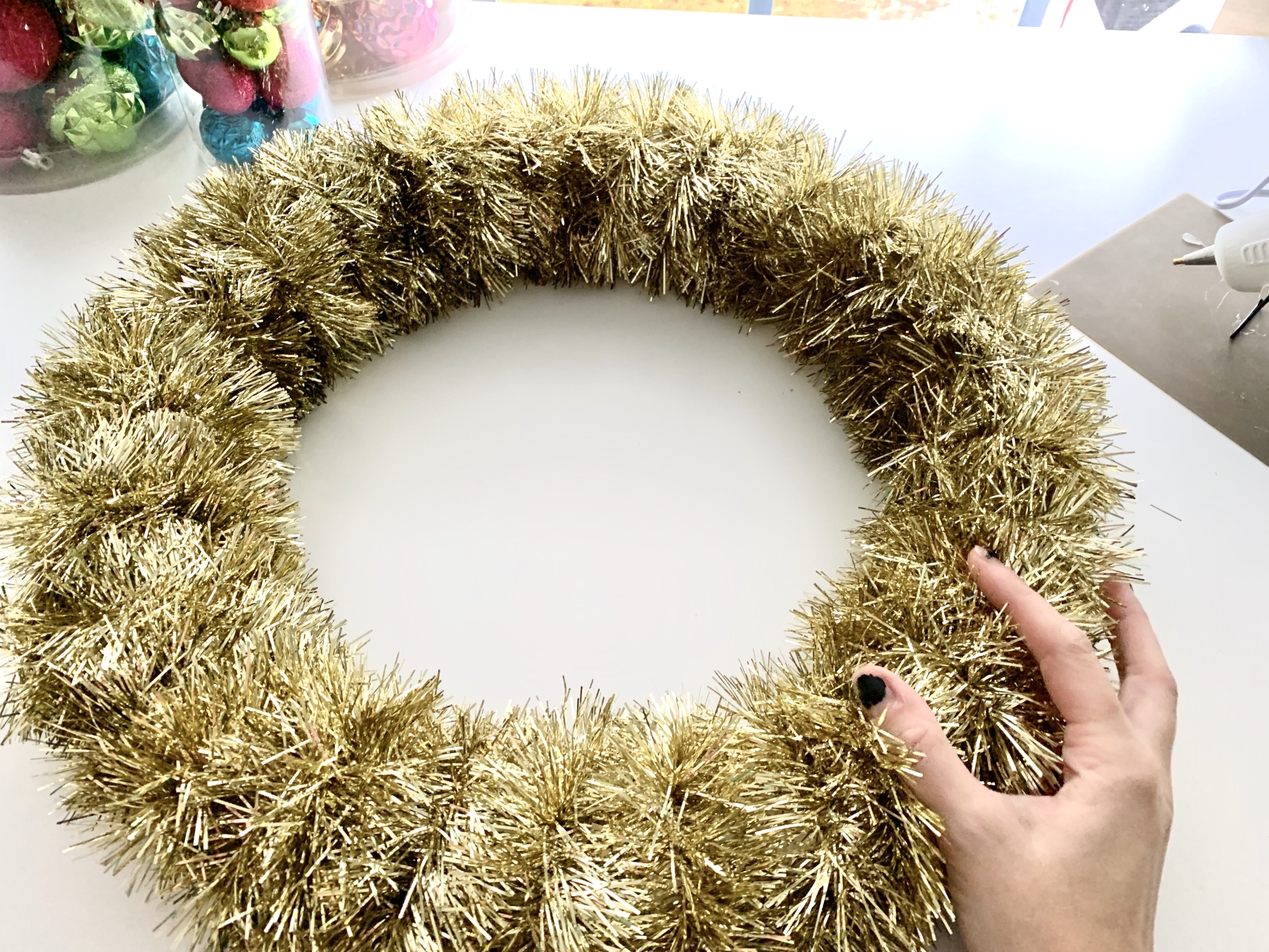 How to Make A DIY Christmas Ornament Wreath from StampinFool.com