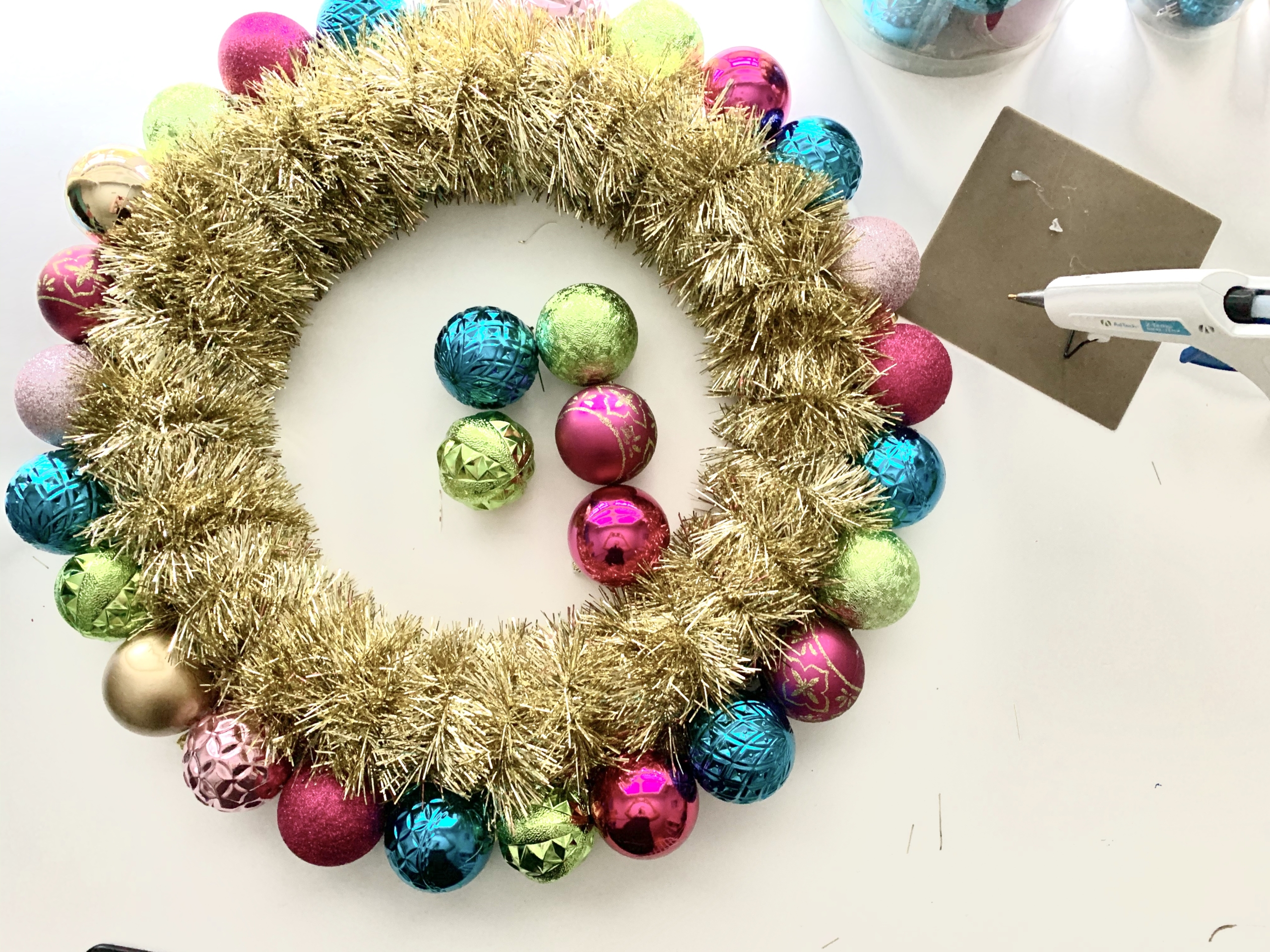 How to Make A DIY Christmas Ornament Wreath from StampinFool.com