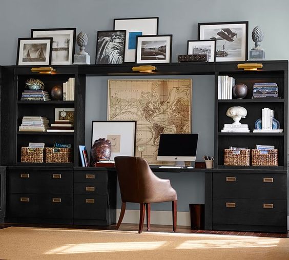 The Complete Masculine Office Inspiration Guide for Your Office Decor : Bookcases