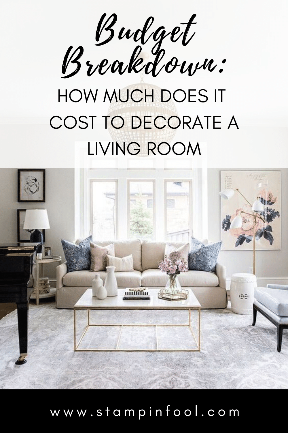 How Much Does It Cost To Decorate A Living Room in 2021- find out in this post with a detailed breakdown at High, Medium & Low costs.