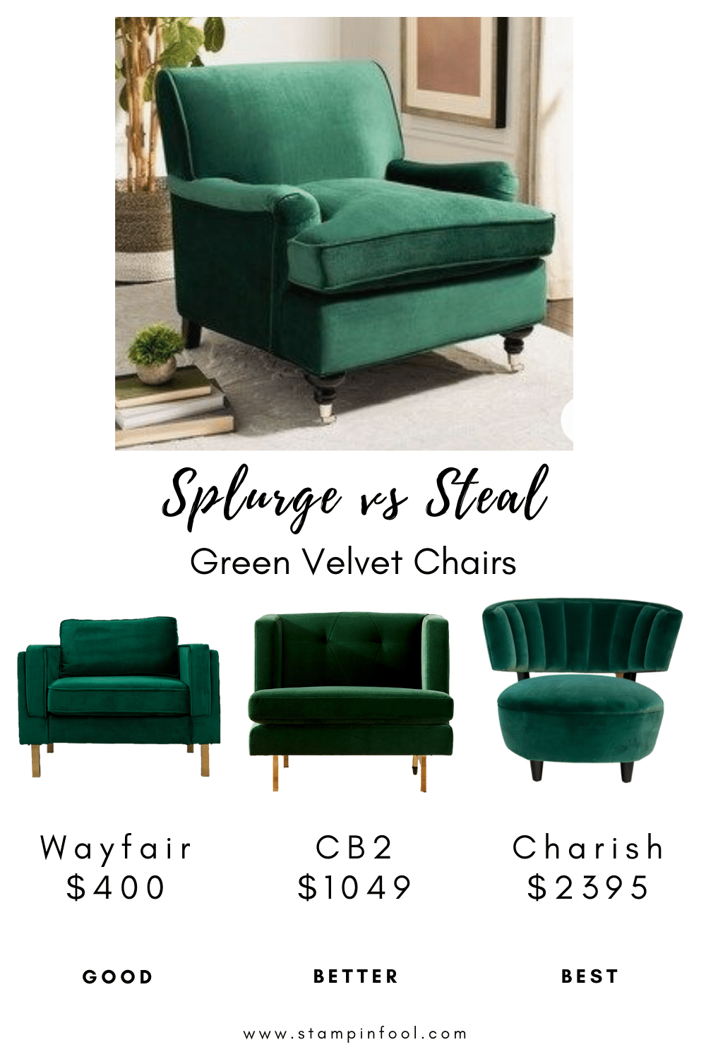 Wayfair green velvet discount chair