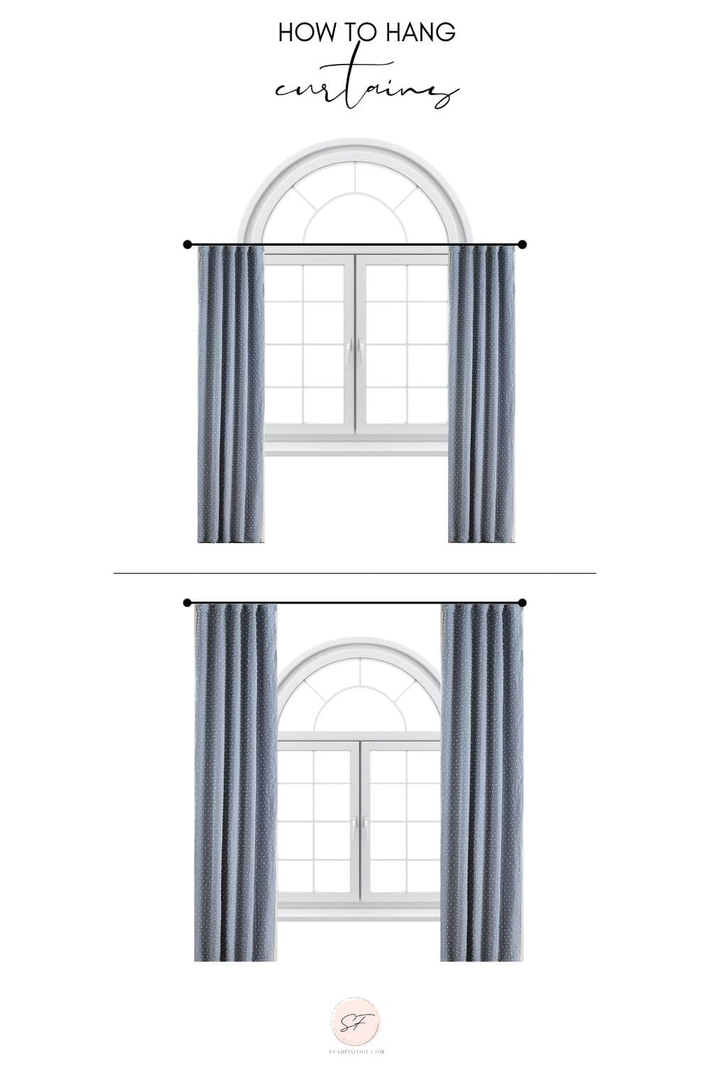 How to hang curtains arched window 4