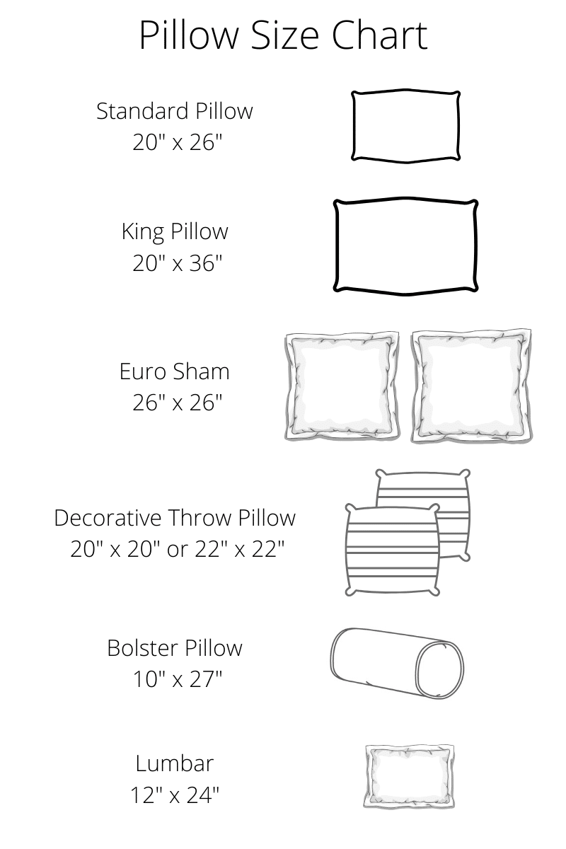 Pillow Size Chart & How to Make A King Bed