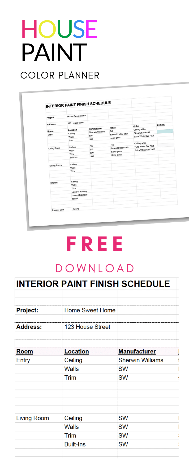 Free Paint Tracker and Planner Chart Printable for your Home!