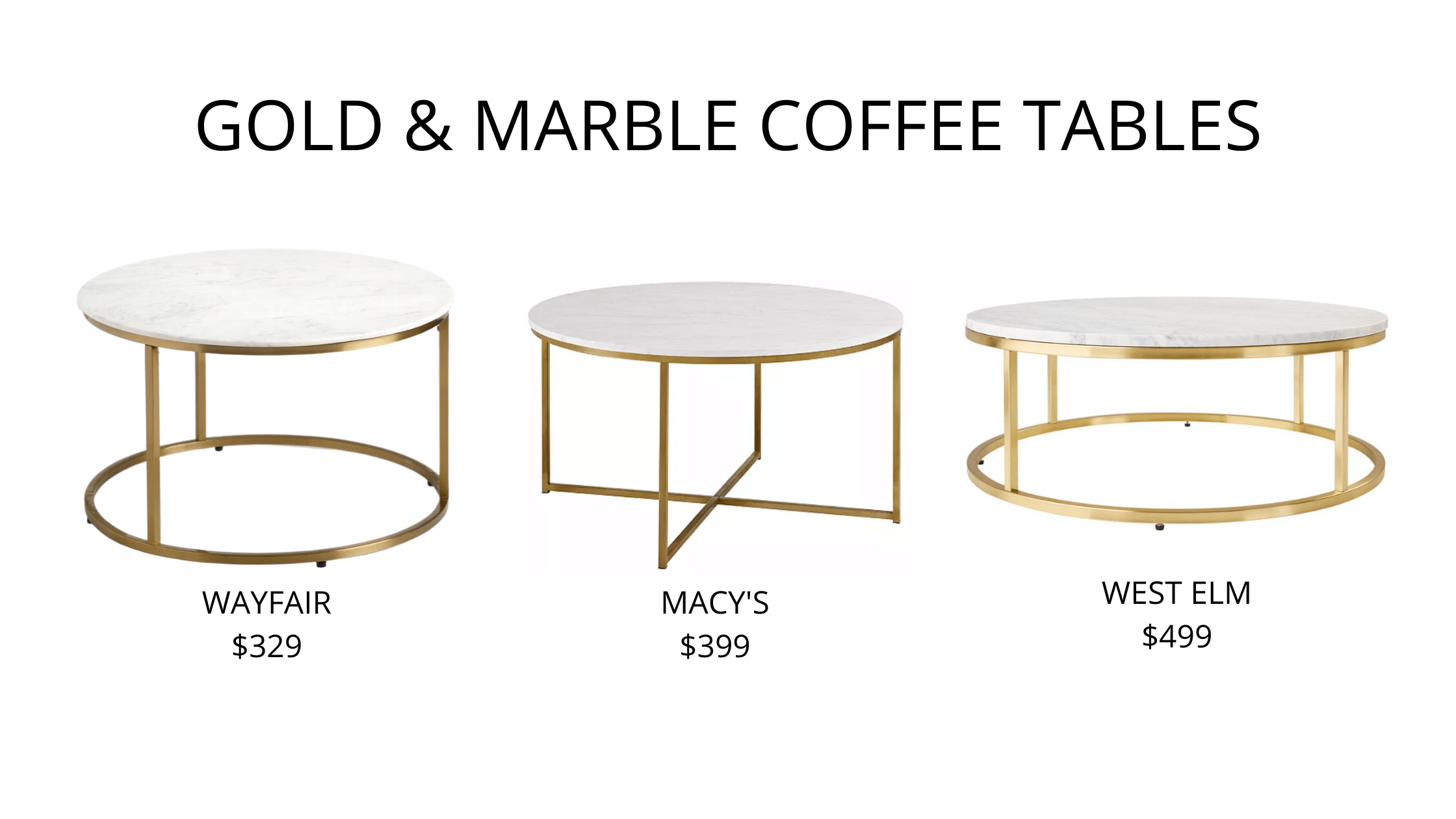 Gold & Marble Round Coffee Tables