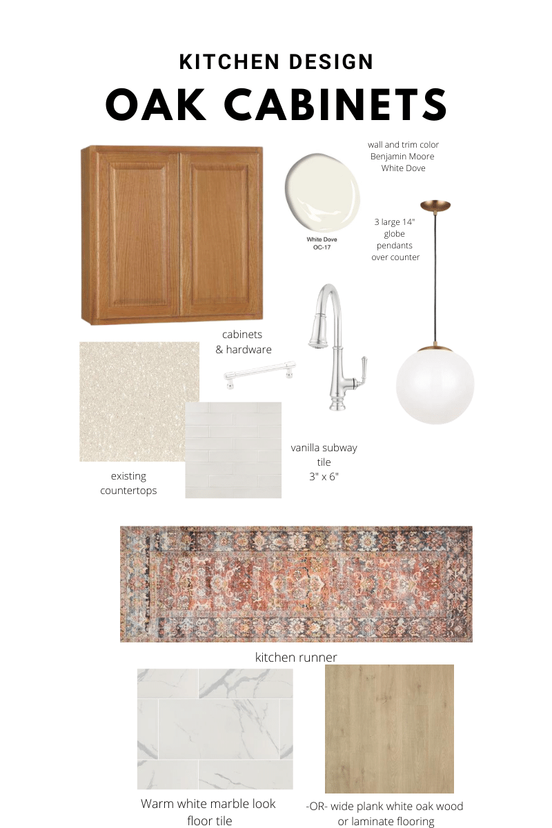 Kitchen Design Plan with Oak Cabinets