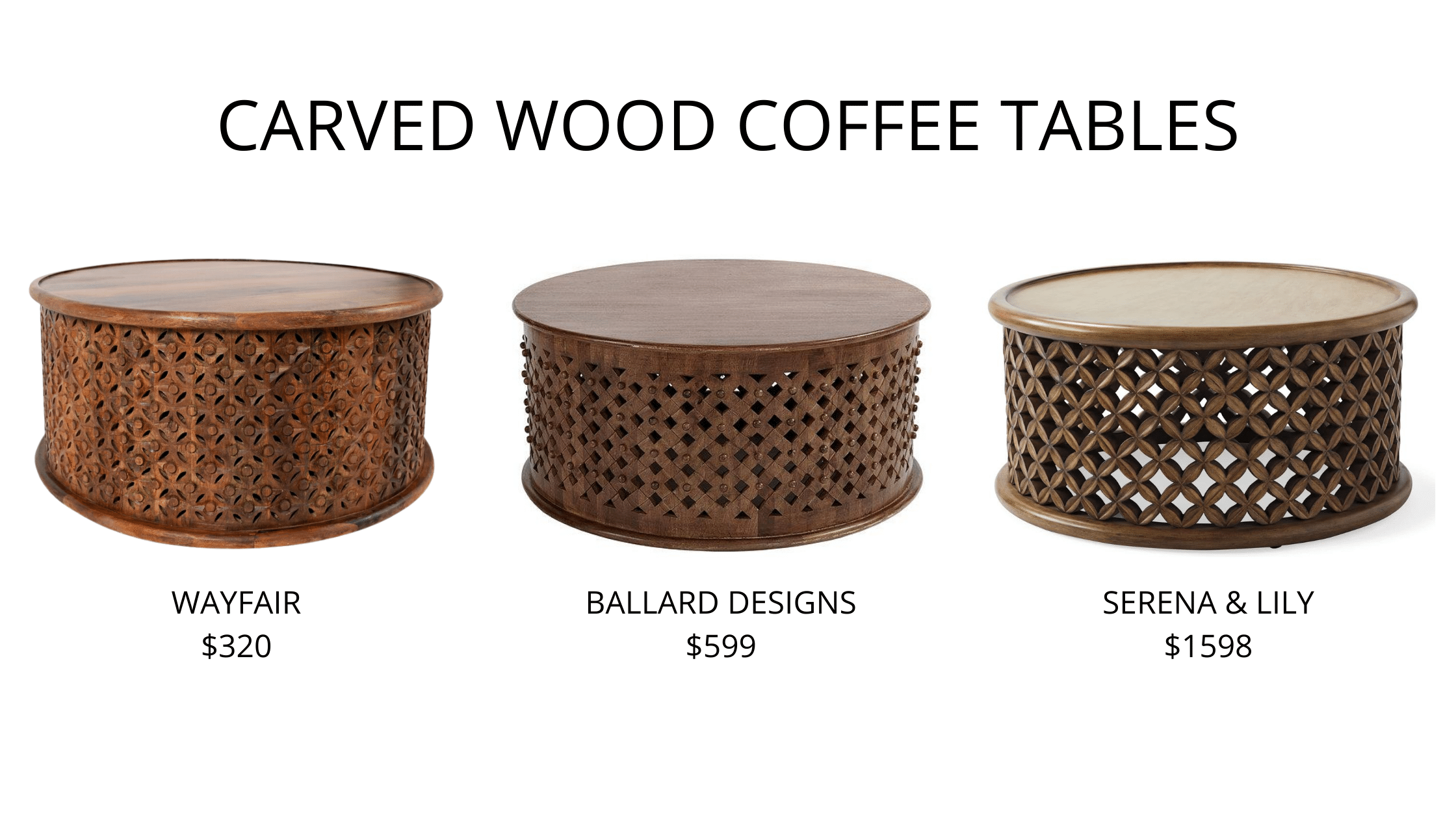 Wood Carved Round Tables