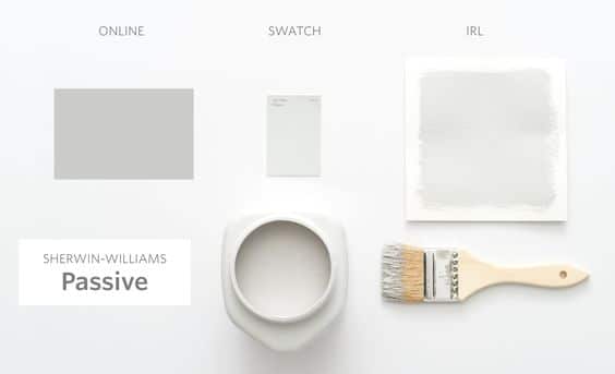 SW Passive Gray Paint Sample Board from Apartment Therapy