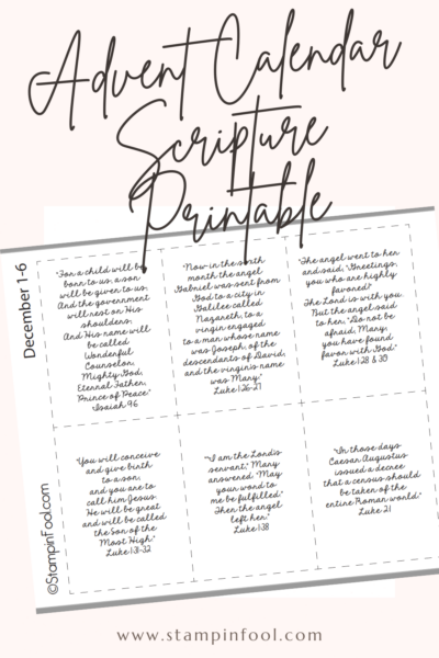 Free Printable Advent Scripture Calendar