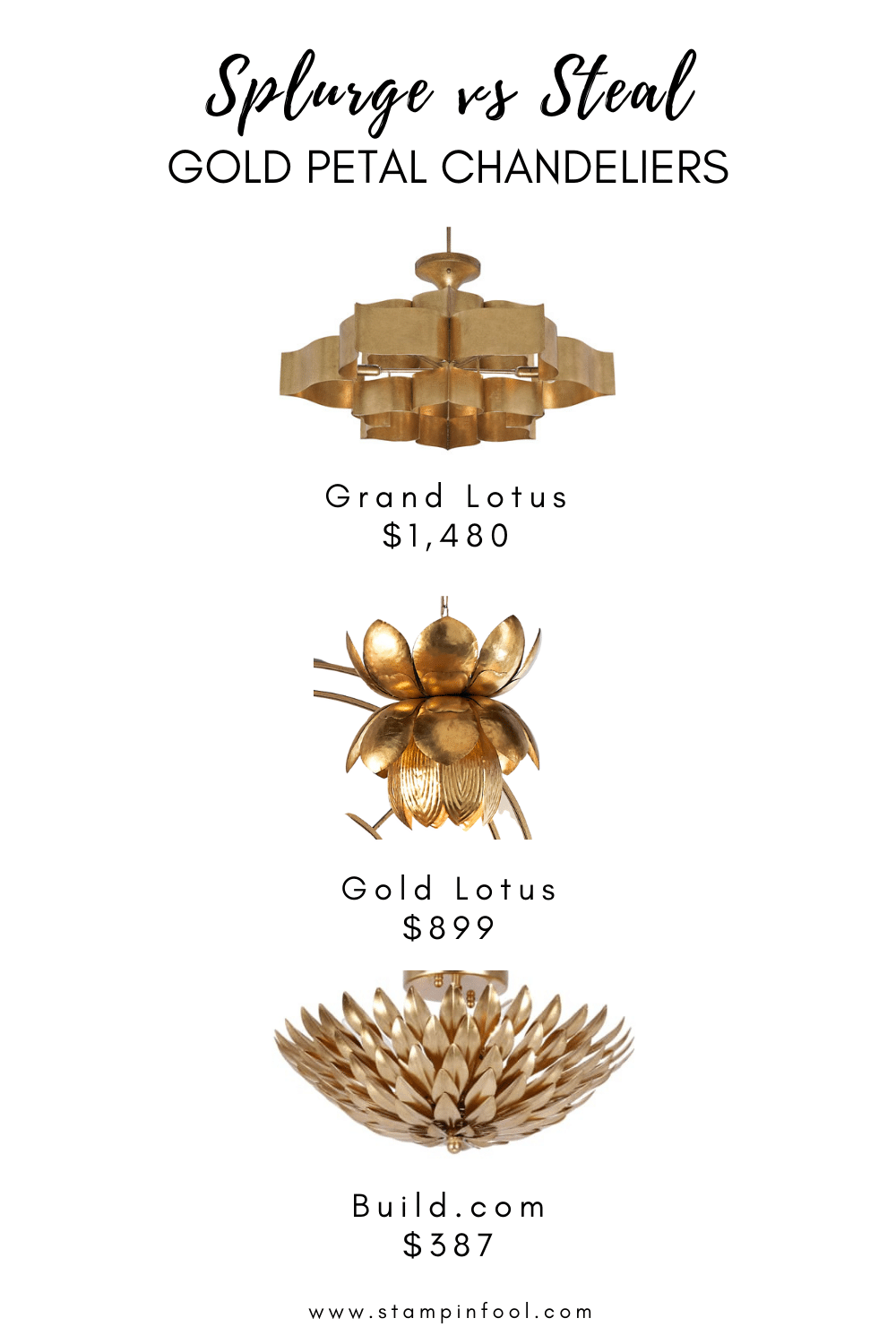 Affordable Gold Flower Petal Chandelier