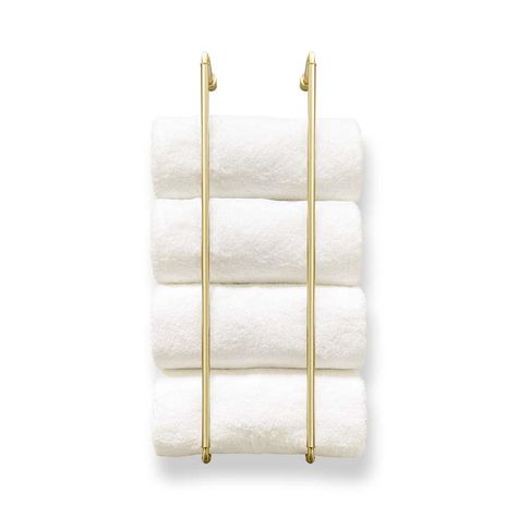 21 Bath Towel Storage Solutions: Wall Rack with Rolled Towels