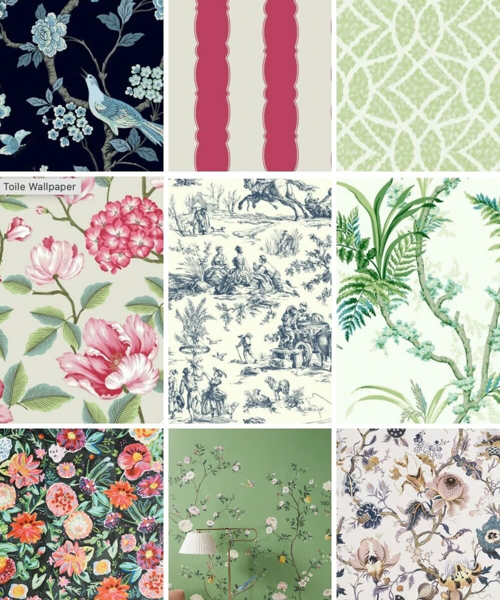 Grandmillennial wallpaper patterns