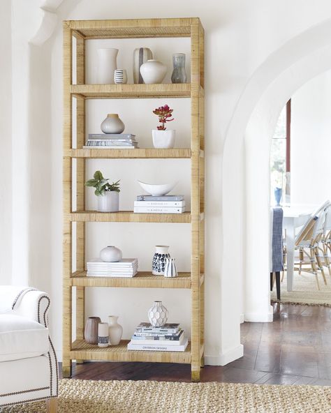 Coastal bookcase styling tips, plus the best bookshelf styling products.