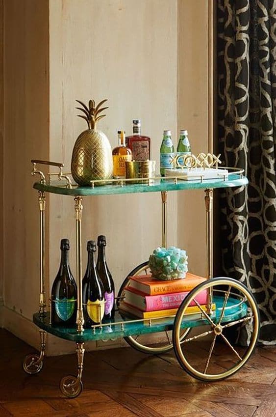 Styled bar cart