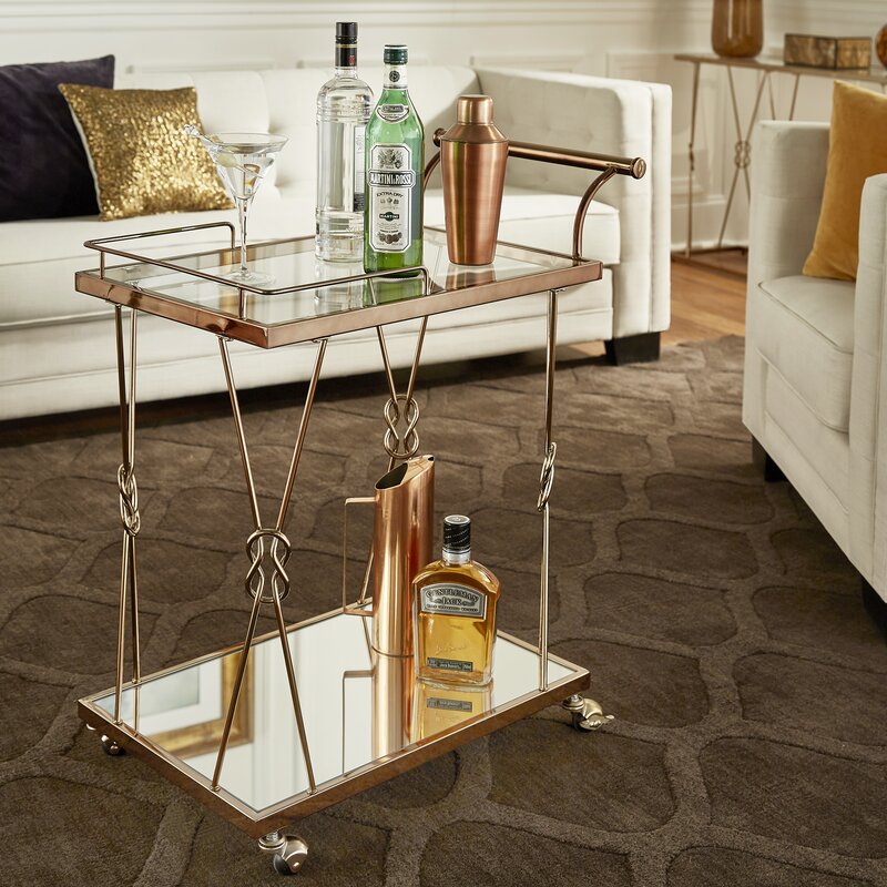 Gold Bar Cart with knot detail