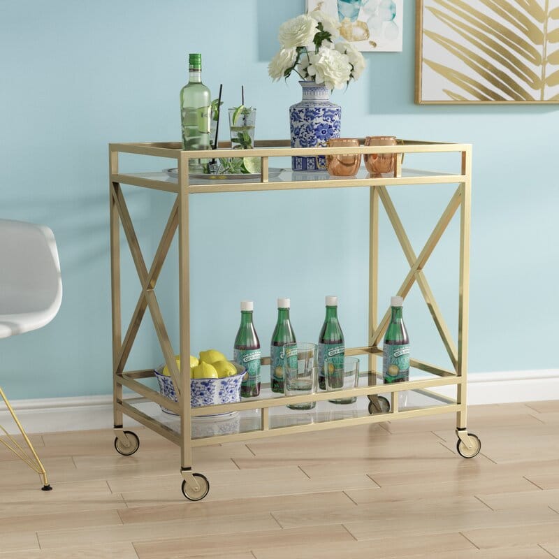 Simple, Affordable Gold  Bar Cart 