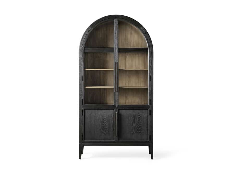 Arched glass deals door cabinet