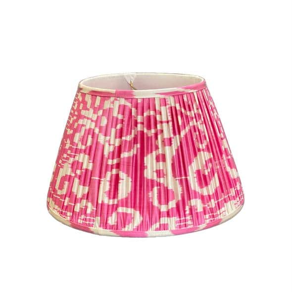 Types of Lamp Shades: Designer fabric gathered or pleated lamp shade example