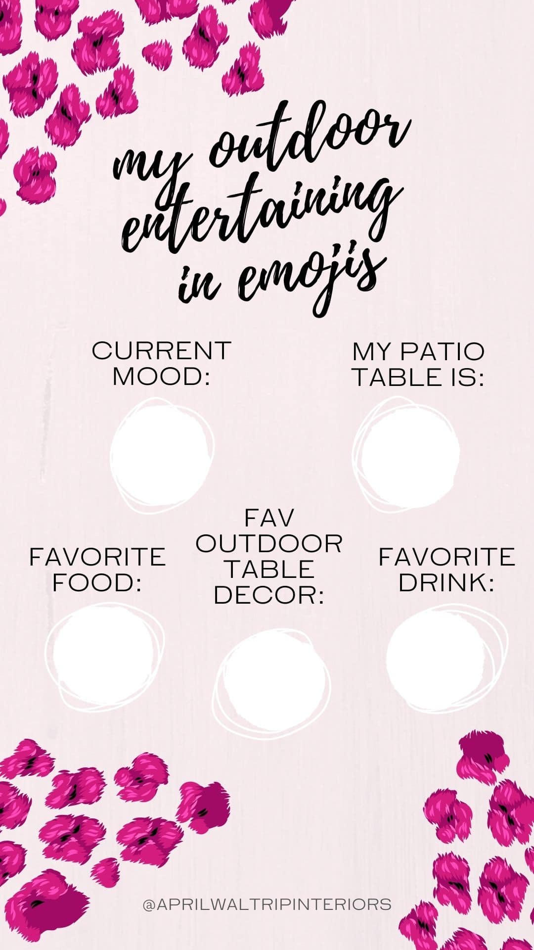 Summertime Outdoor Entertaining Emoji Instagram Story