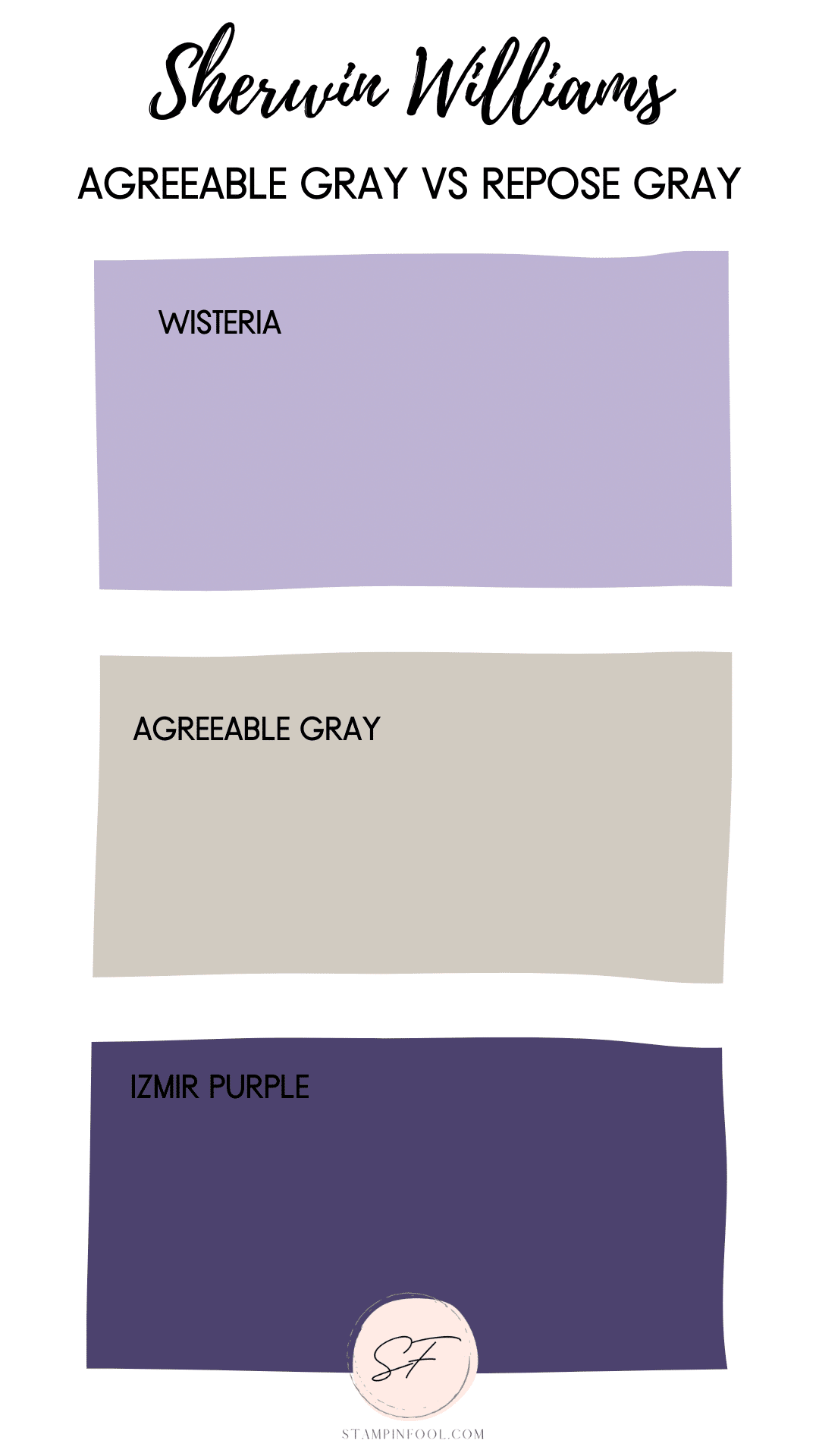 SW Agreeable Gray can have slight purple undertones