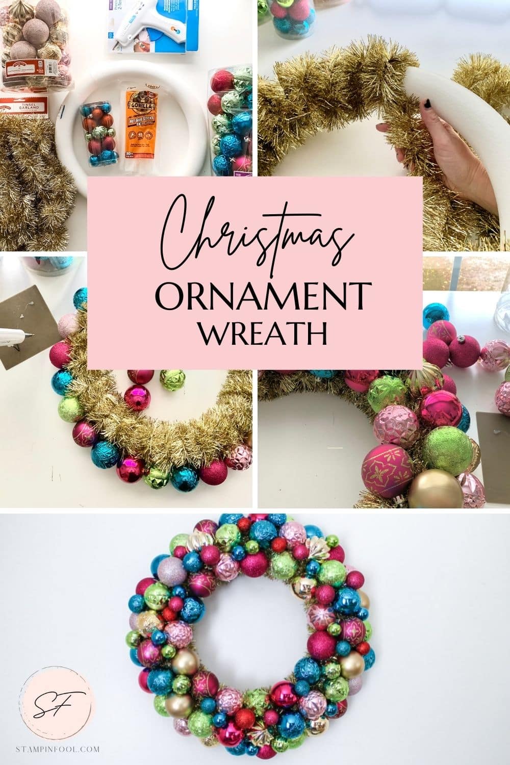 DIY Christmas Ornament Wreath