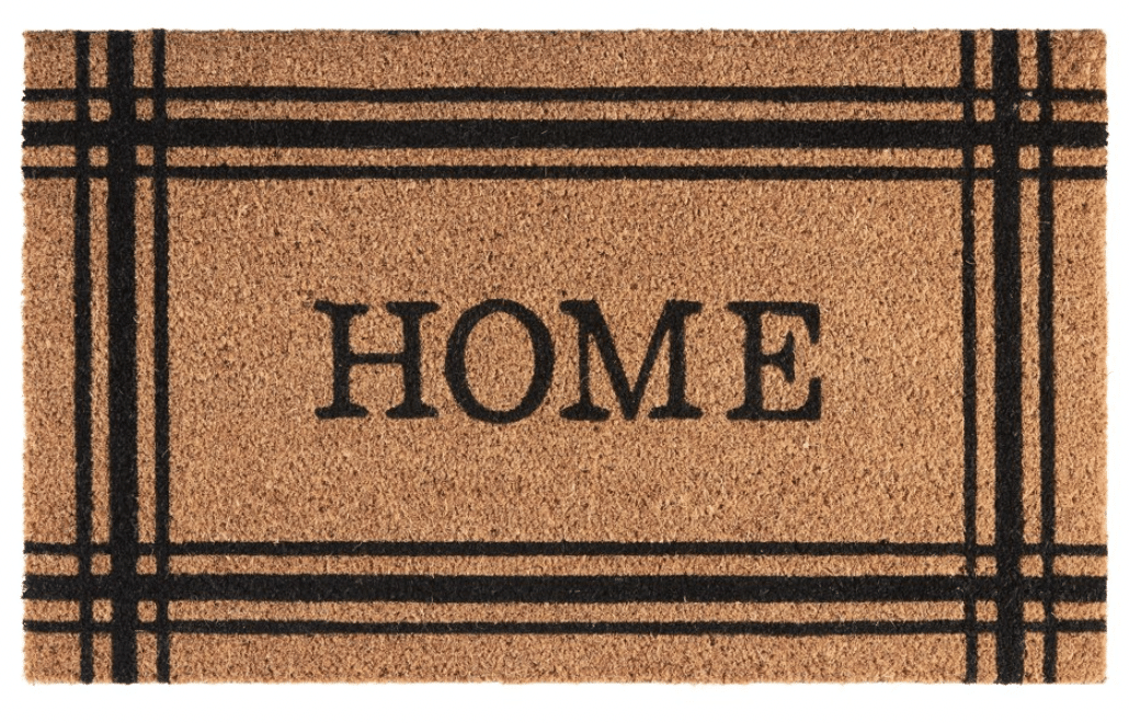 HOME coir door mat from Walmart is a staple for Fall porch decor.