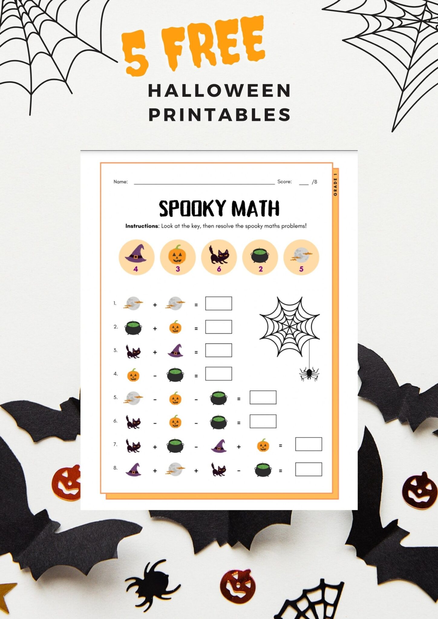 5 Free Halloween printable Games/activities