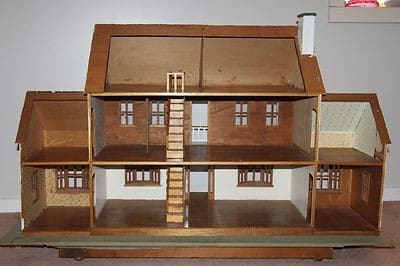 Vintage deals wooden dollhouse