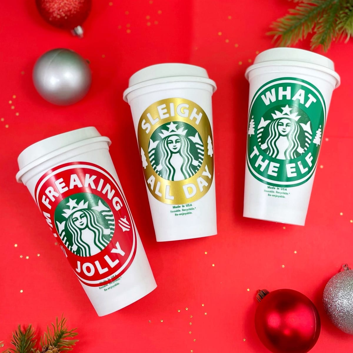 Custom Starbucks mug for Christmas
