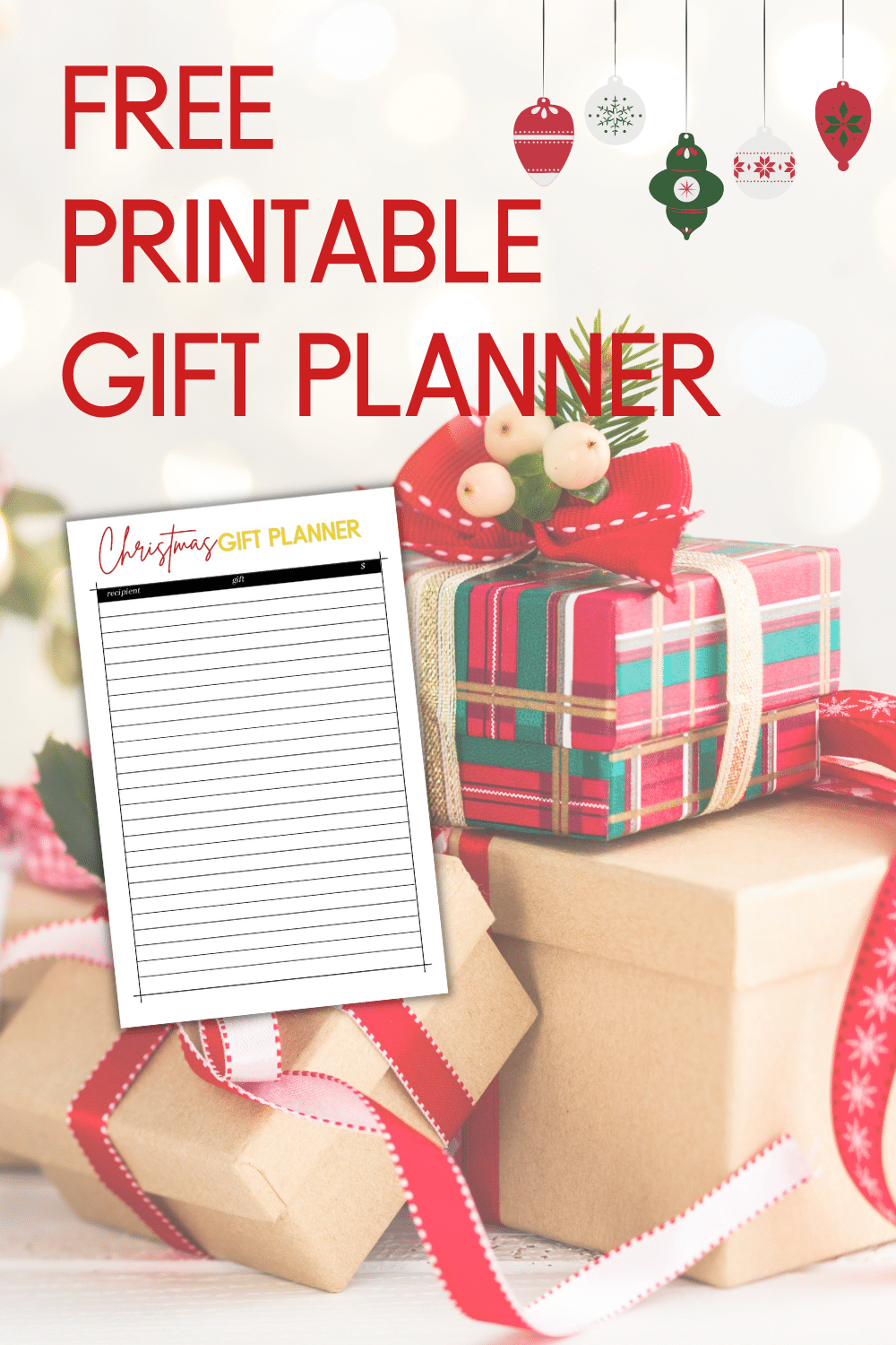 Free Printable Christmas Gift Planner Worksheet 2021