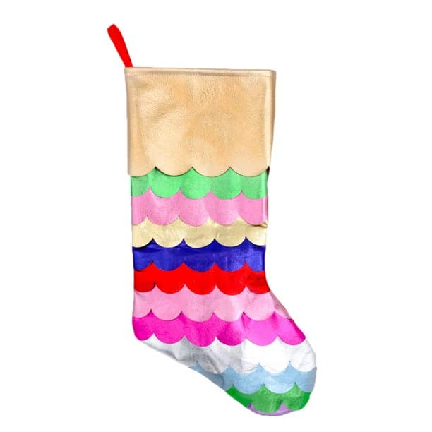 Metallic Scallop Christmas Stocking