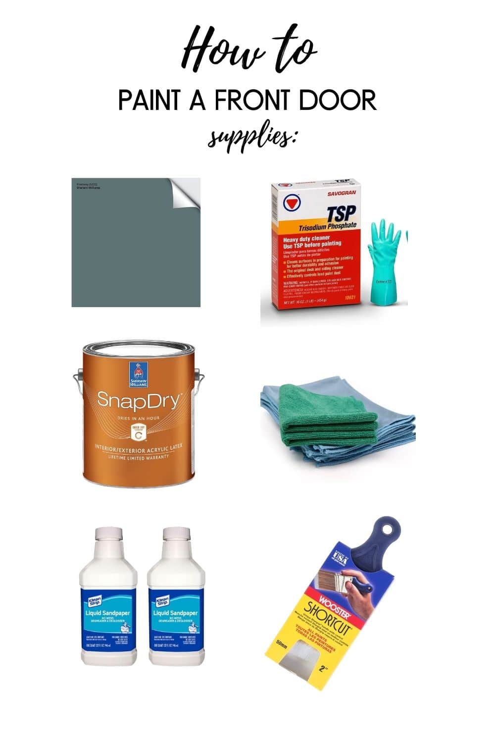 Supplies needed to How to Paint Front Door