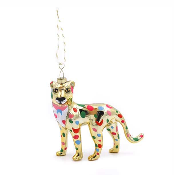 leopard christmas ornament