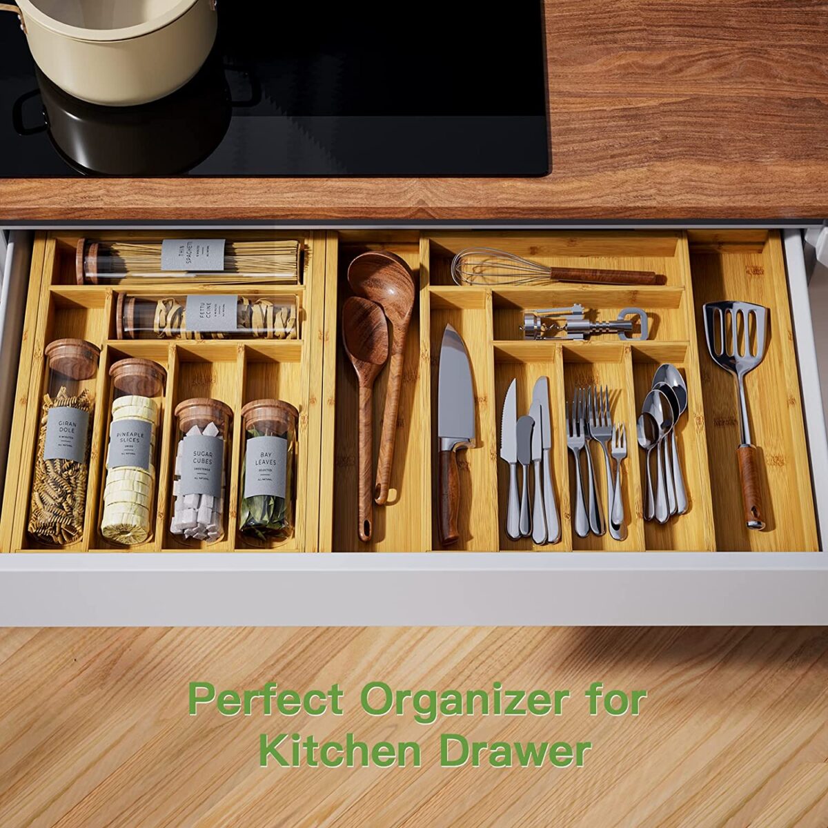 bamboo silverware organizer